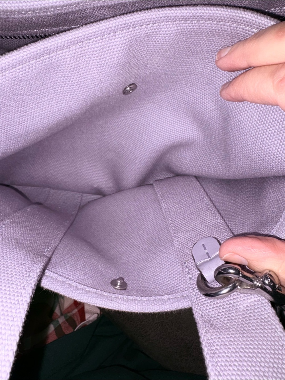 Coach Lavender Canvas Tote with Embroidered Logo - Picture 3 of 5